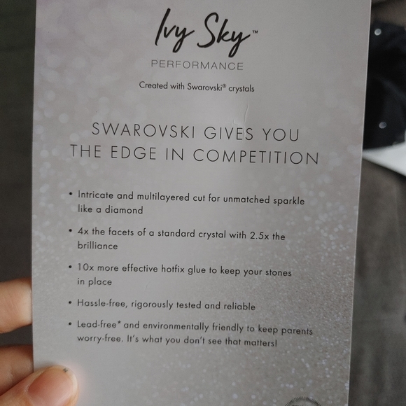 NWOT- Ivy Sky Crystal Mesh Girls Dance Crop Top - Picture 8 of 10